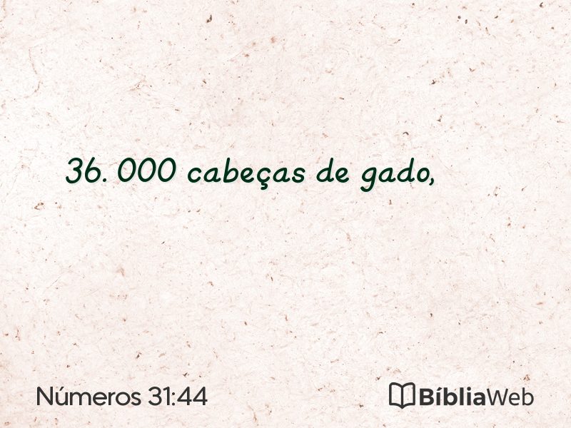 Números 31:44 em imagem para compartilhar