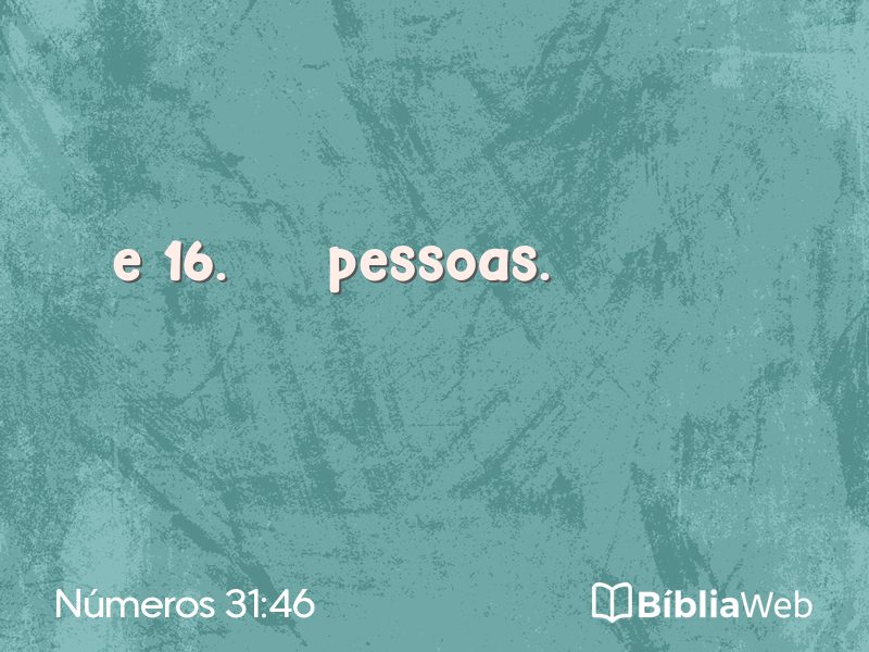Números 31:46 em imagem para compartilhar