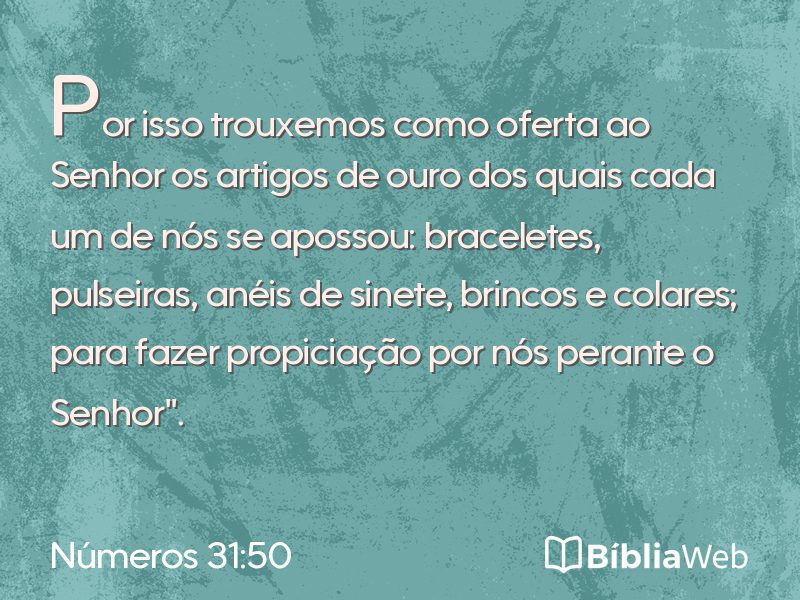 Números 31:50 em imagem para compartilhar