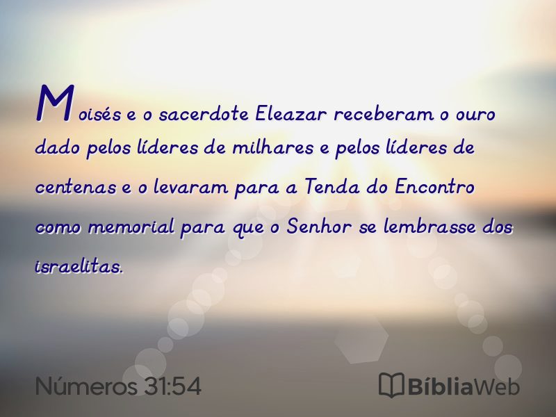 Números 31:54 em imagem para compartilhar
