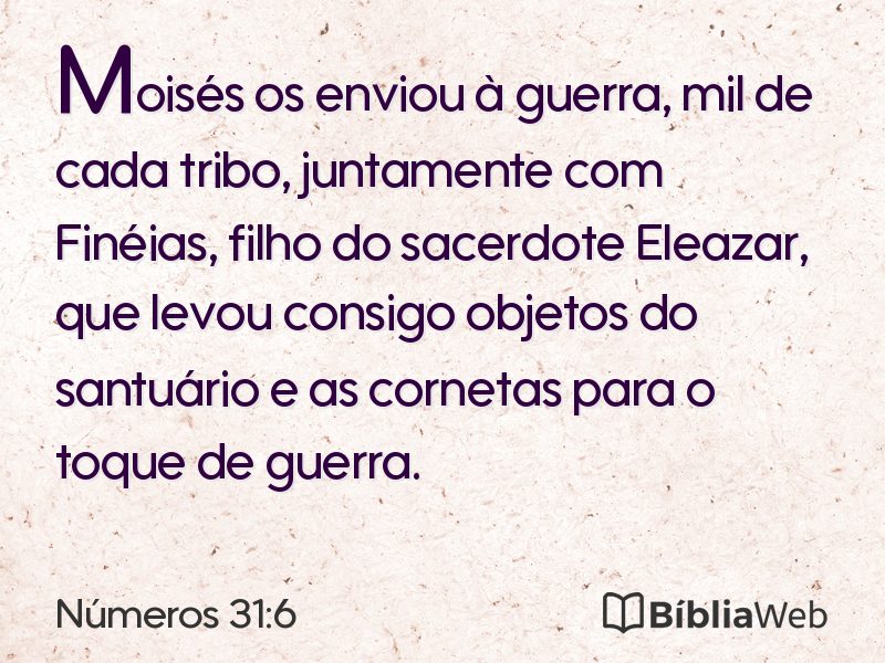 Números 31:6 em imagem para compartilhar