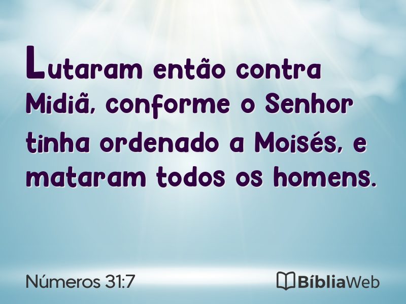 Números 31:7 em imagem para compartilhar