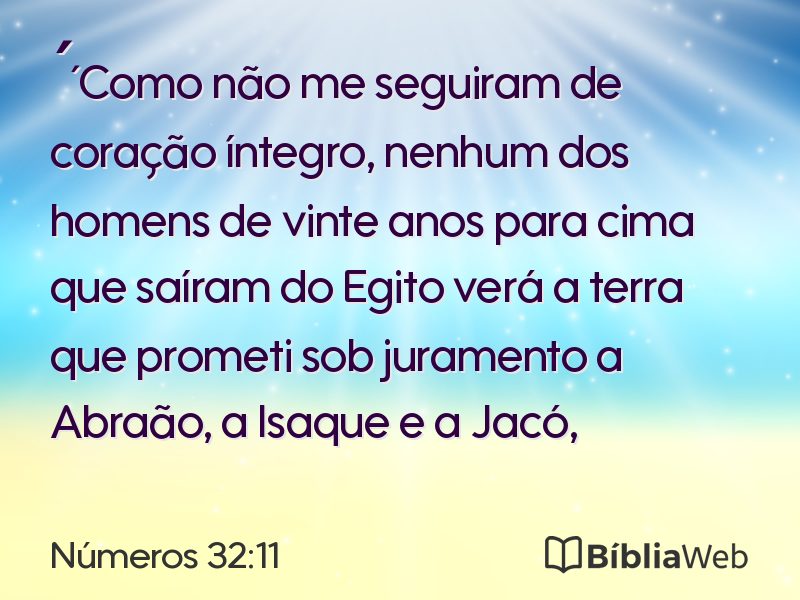 Números 32:11 em imagem para compartilhar