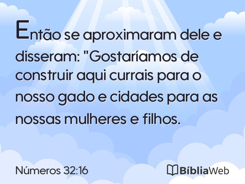 Números 32:16 em imagem para compartilhar