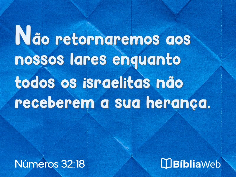 Números 32:18 em imagem para compartilhar