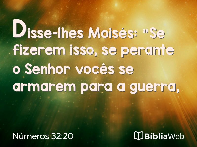 Números 32:20 em imagem para compartilhar