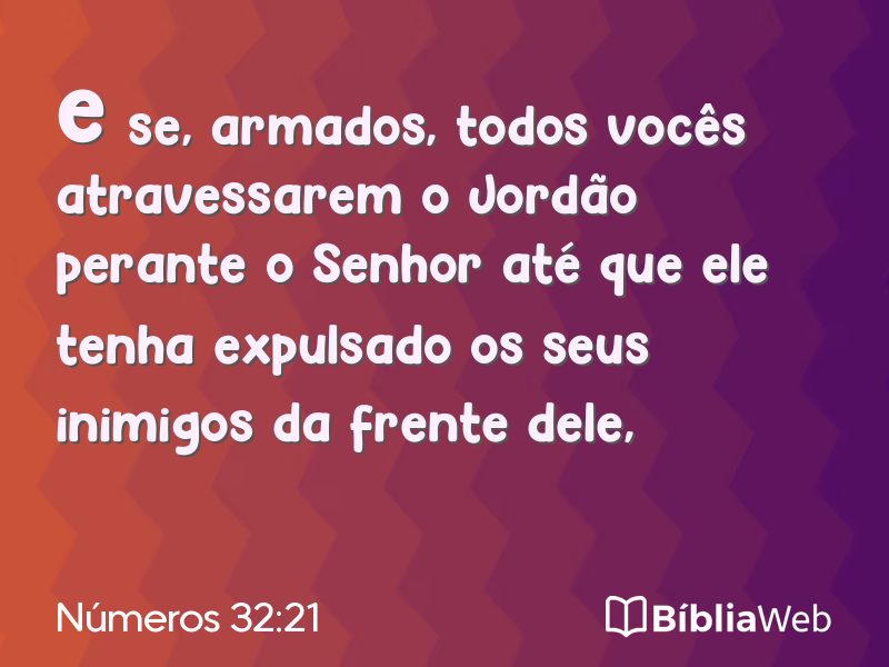 Números 32:21 em imagem para compartilhar