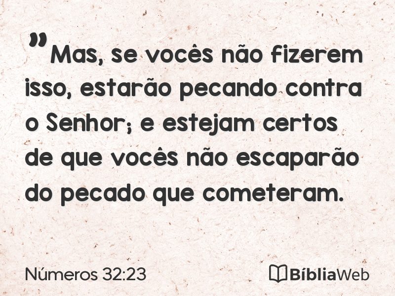 Números 32:23 em imagem para compartilhar