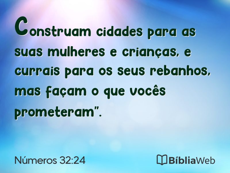 Números 32:24 em imagem para compartilhar