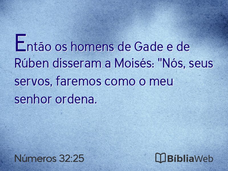 Números 32:25 em imagem para compartilhar