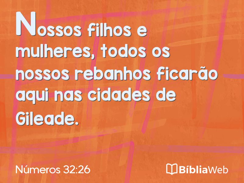 Números 32:26 em imagem para compartilhar