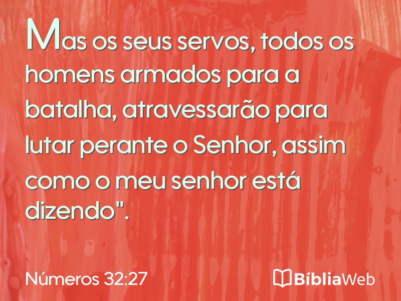 Números 32:27 em imagem para compartilhar