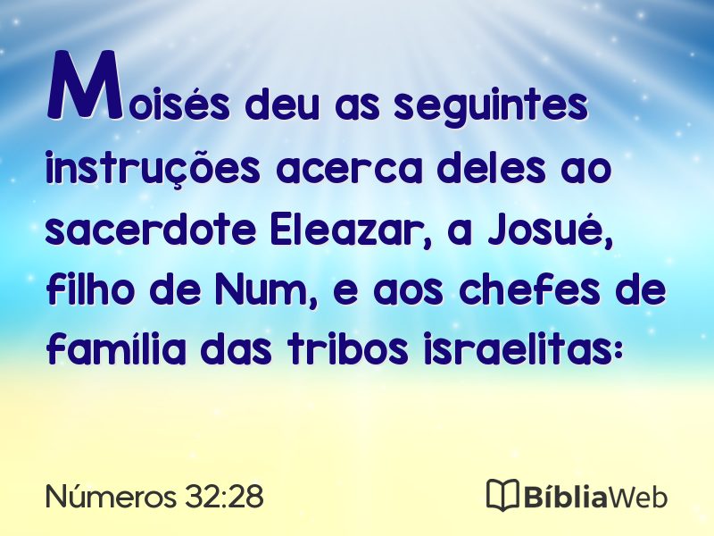 Números 32:28 em imagem para compartilhar