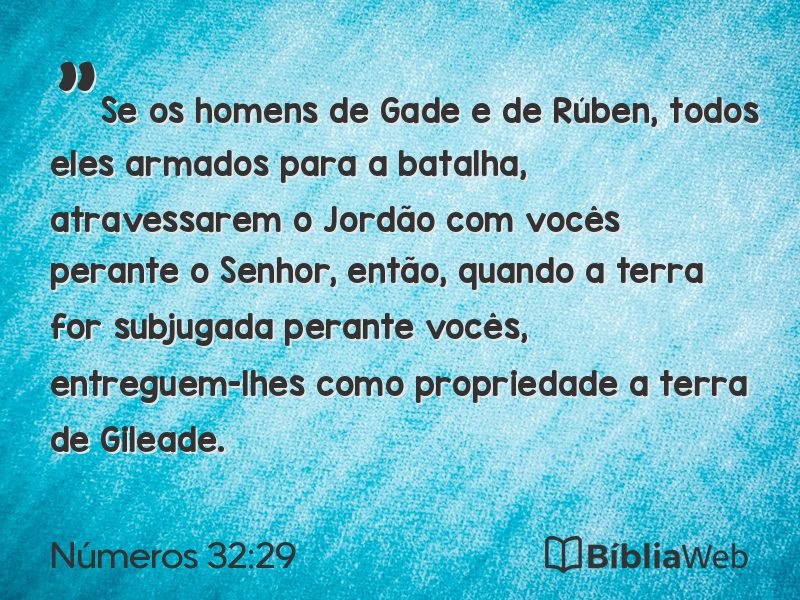 Números 32:29 em imagem para compartilhar