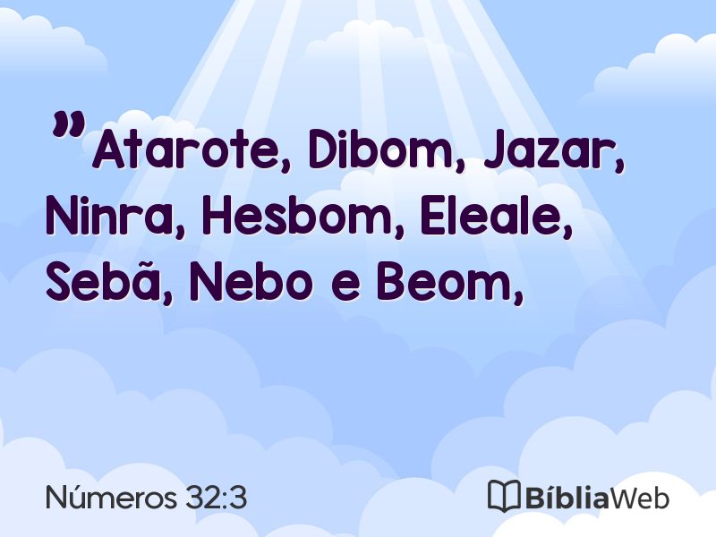 Números 32:3 em imagem para compartilhar