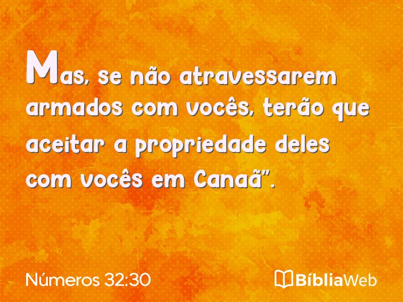 Números 32:30 em imagem para compartilhar