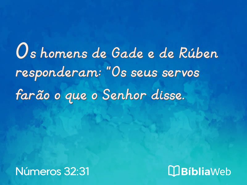 Números 32:31 em imagem para compartilhar
