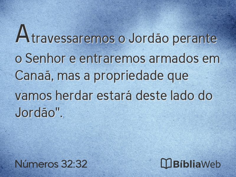 Números 32:32 em imagem para compartilhar