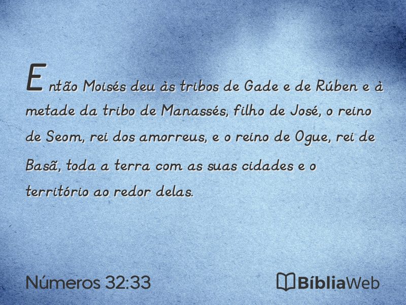 Números 32:33 em imagem para compartilhar