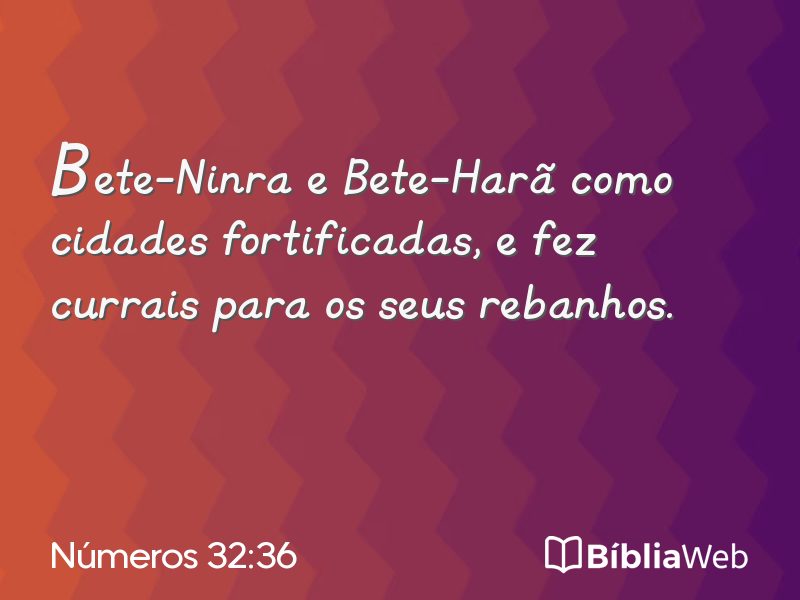 Números 32:36 em imagem para compartilhar