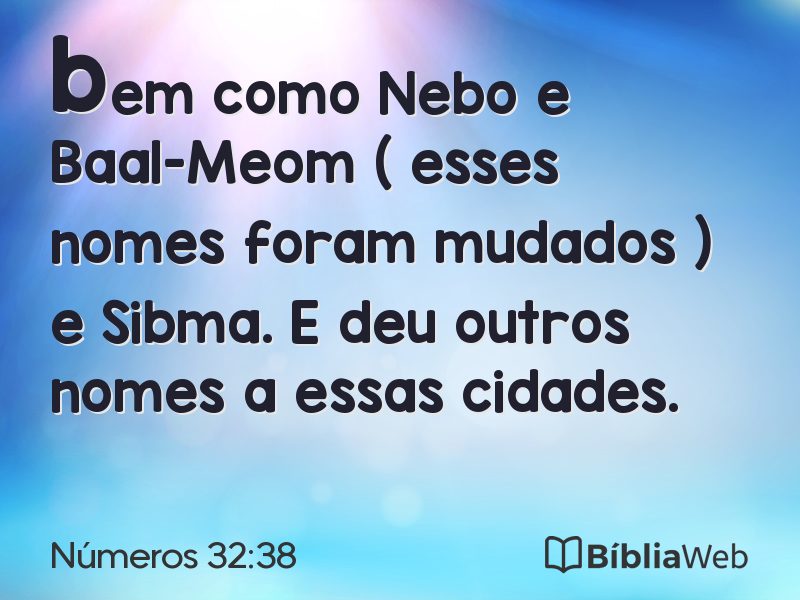 Números 32:38 em imagem para compartilhar