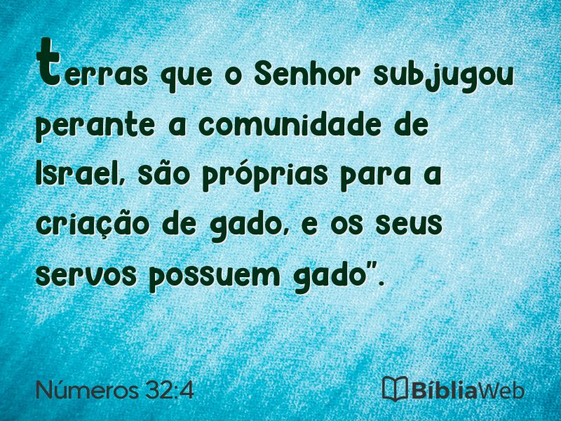 Números 32:4 em imagem para compartilhar