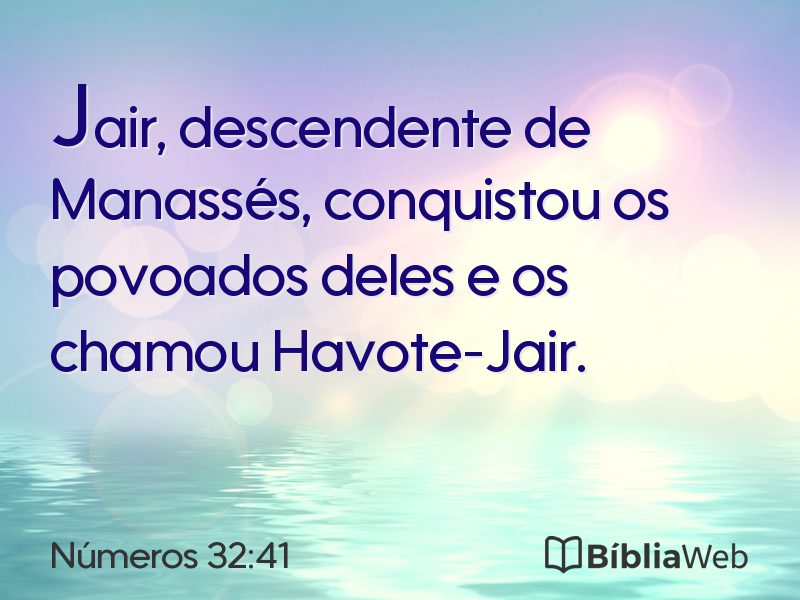 Números 32:41 em imagem para compartilhar