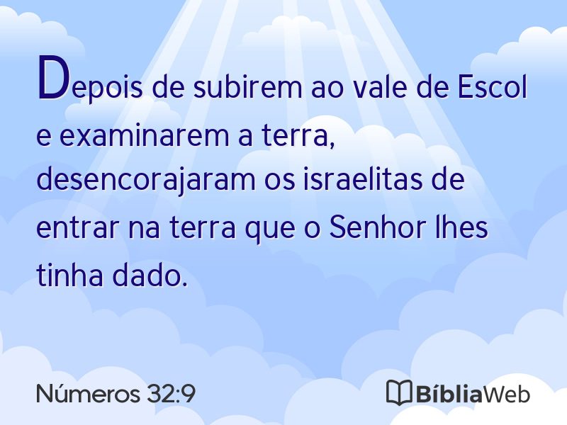 Números 32:9 em imagem para compartilhar