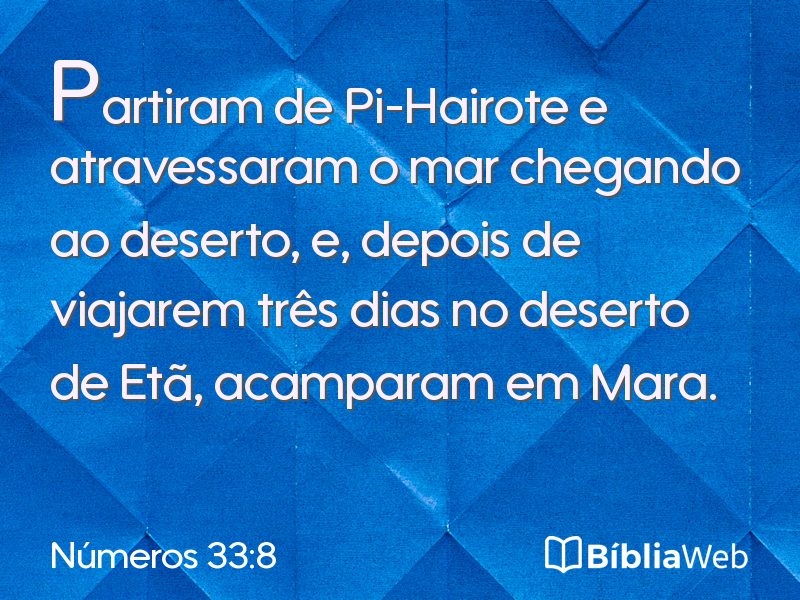 Números 33:8 em imagem para compartilhar