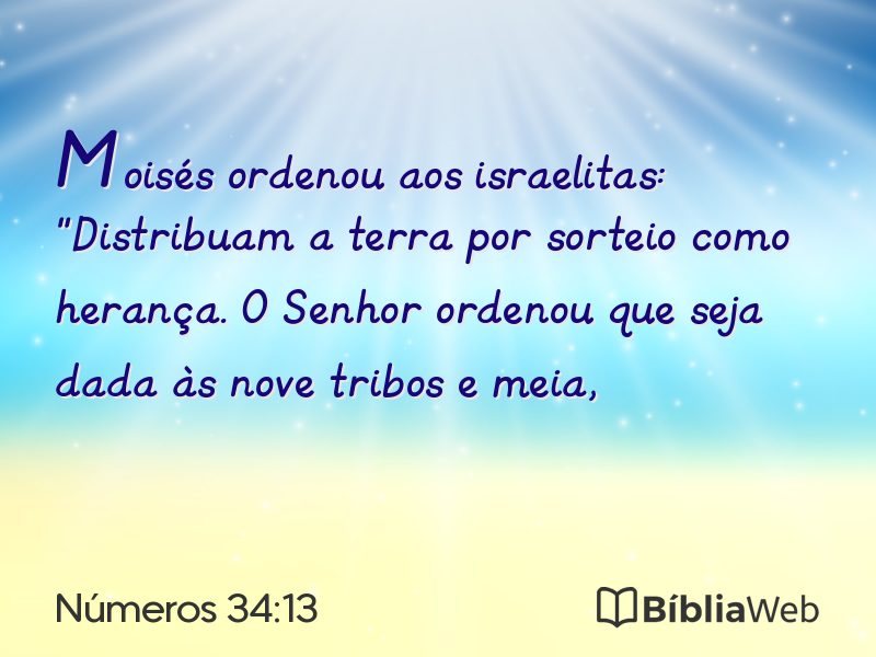 Números 34:13 em imagem para compartilhar