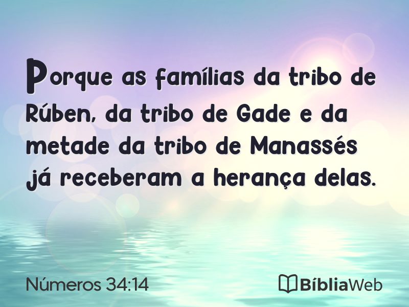 Números 34:14 em imagem para compartilhar