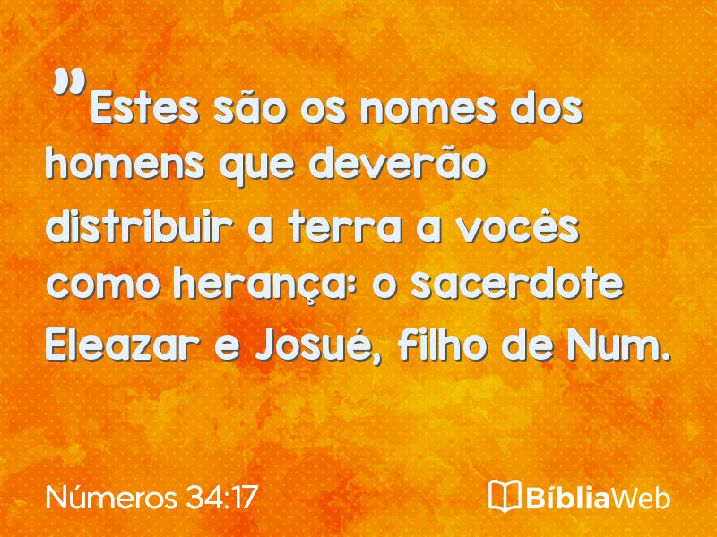 Números 34:17 em imagem para compartilhar