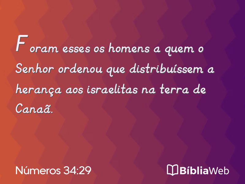 Números 34:29 em imagem para compartilhar
