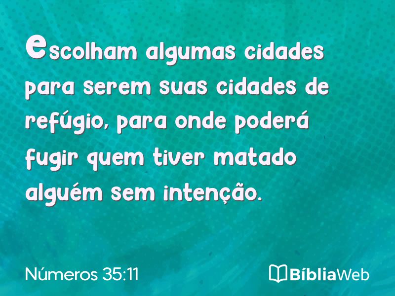 Números 35:11 em imagem para compartilhar
