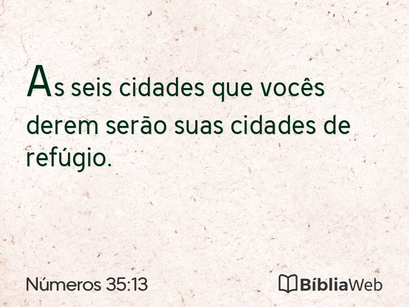 Números 35:13 em imagem para compartilhar