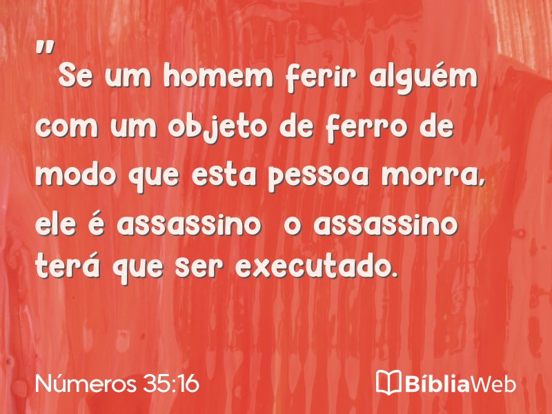 Números 35:16 em imagem para compartilhar