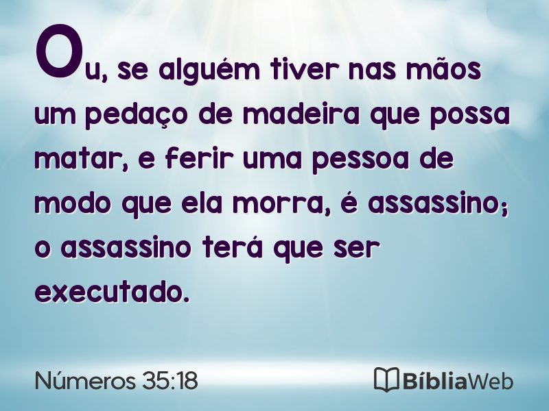 Números 35:18 em imagem para compartilhar