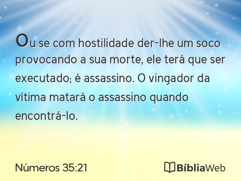 Números 35:21 em imagem para compartilhar