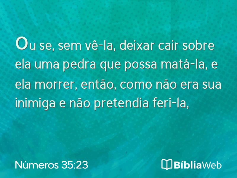Números 35:23 em imagem para compartilhar