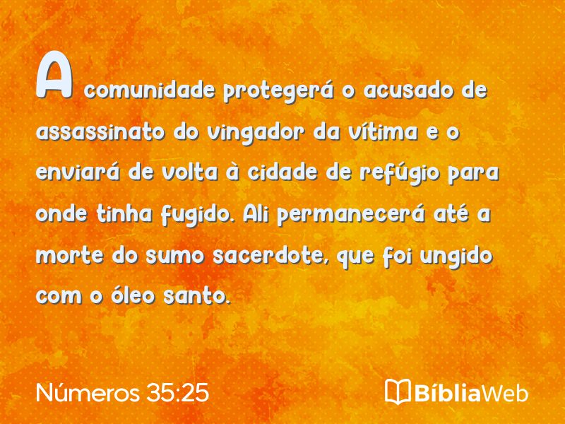 Números 35:25 em imagem para compartilhar