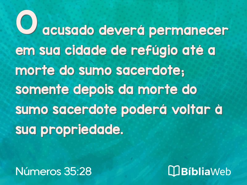 Números 35:28 em imagem para compartilhar