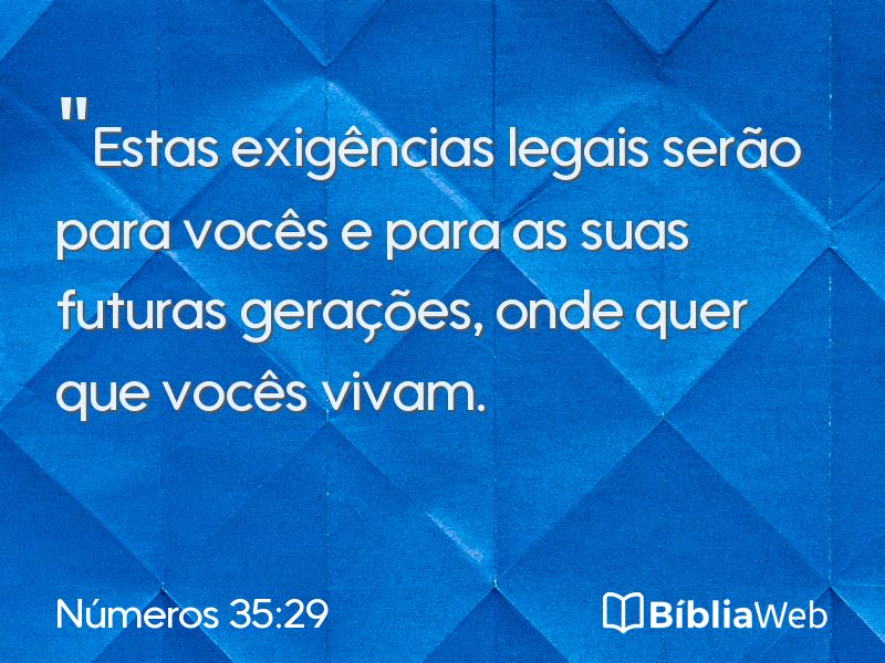 Números 35:29 em imagem para compartilhar