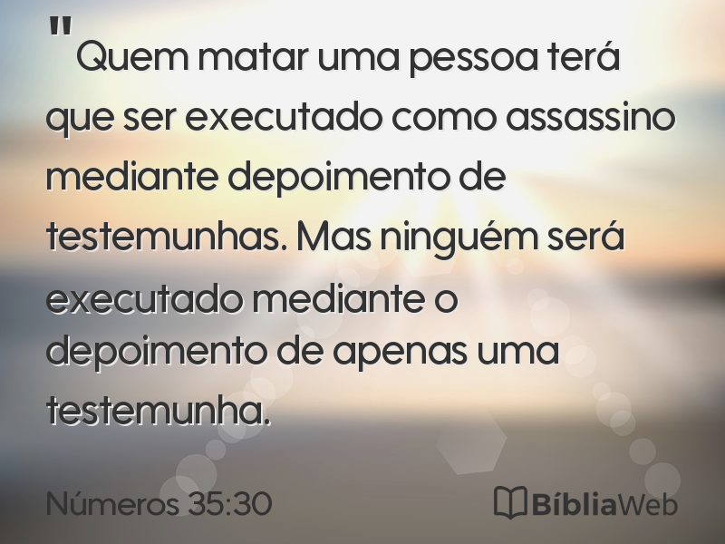 Números 35:30 em imagem para compartilhar