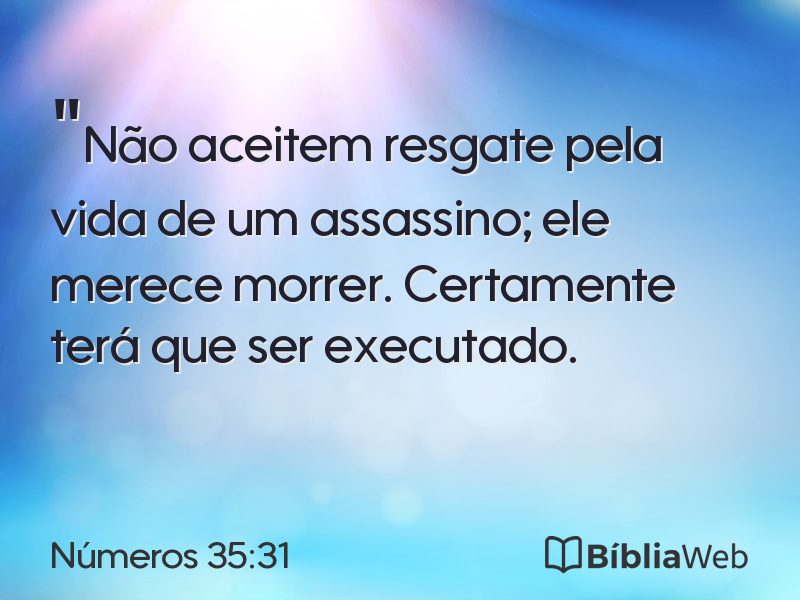 Números 35:31 em imagem para compartilhar