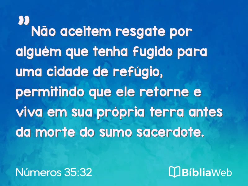Números 35:32 em imagem para compartilhar