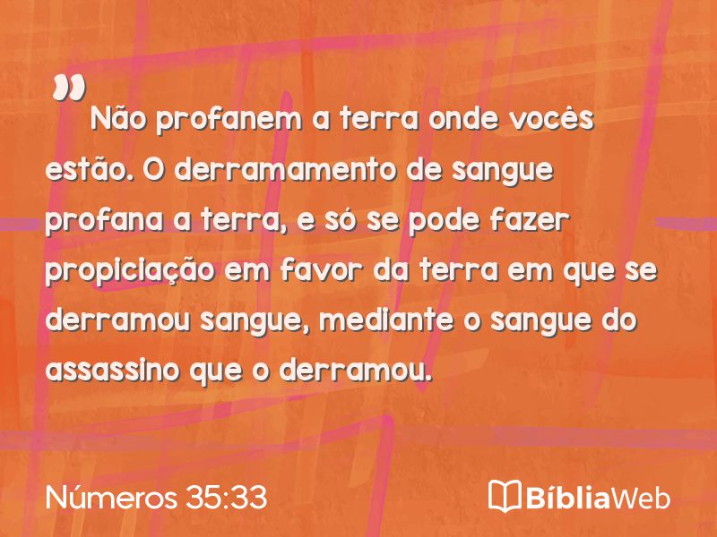 Números 35:33 em imagem para compartilhar
