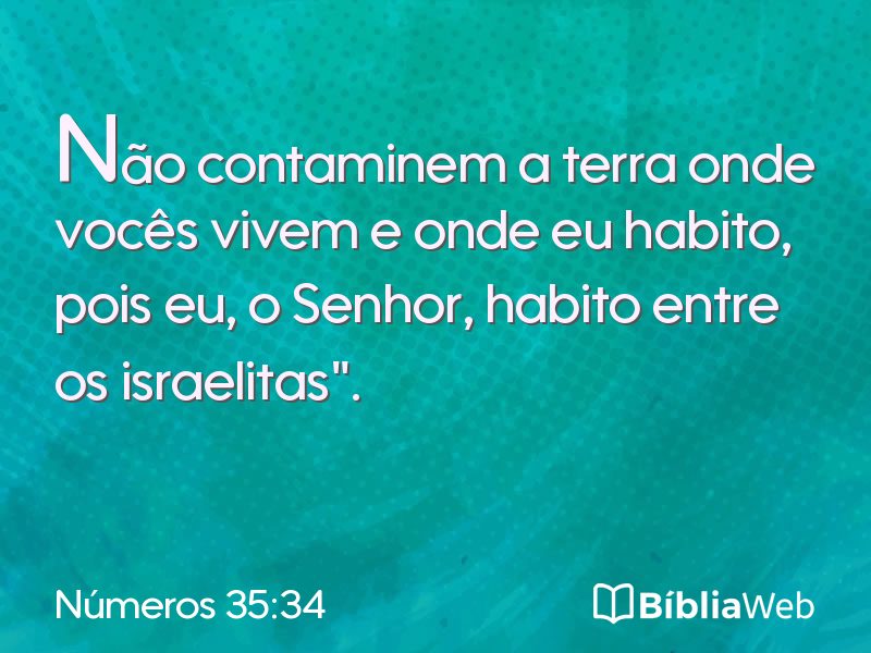 Números 35:34 em imagem para compartilhar