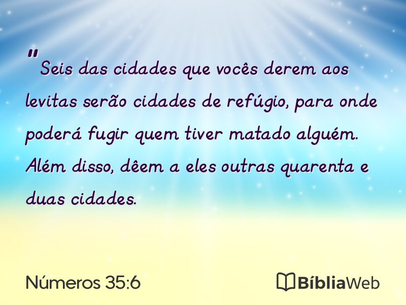 Números 35:6 em imagem para compartilhar
