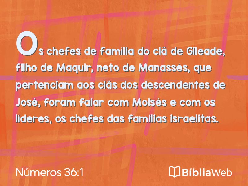 Números 36:1 em imagem para compartilhar
