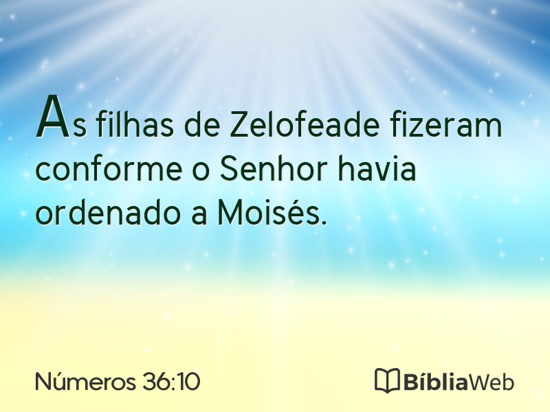 Números 36:10 em imagem para compartilhar